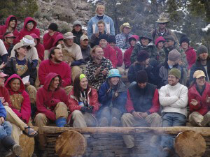 Happy amphitheater crowd